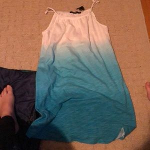 White to blue ombré dress